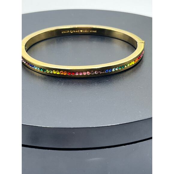 Kate Spade New York Women's Gold Plated‎ Metal Ring It Up Pave Bangle Bracelet - Picture 2 of 10